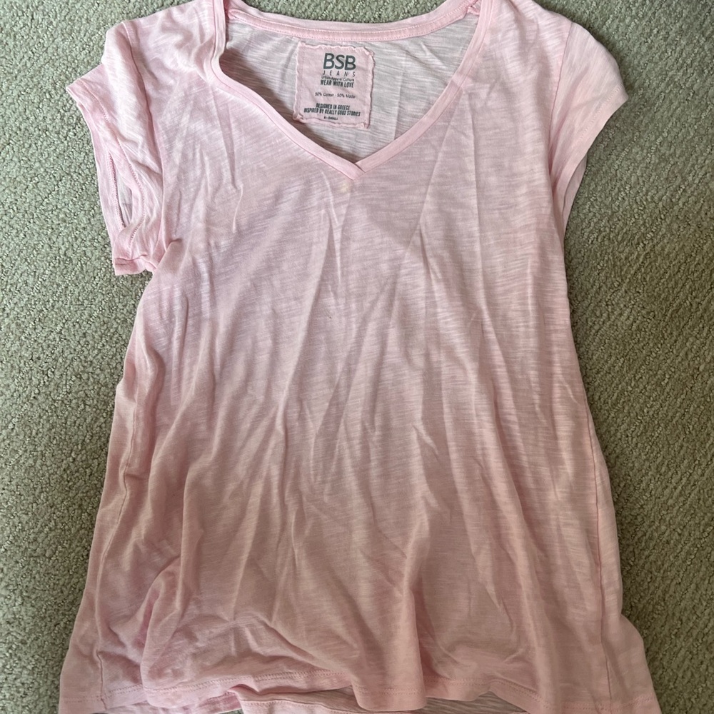 Pink Women's V-Neck Top